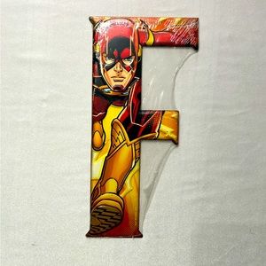 New Justice League Metal Letter F with Flash Design NIP NOS Factory Sealed